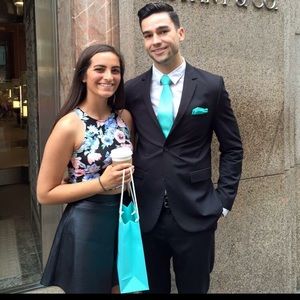 Black leather skater skirt